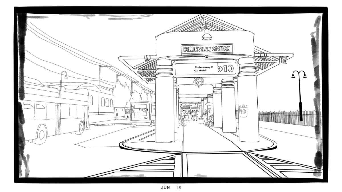 Sketch of the Bellingham, Washington Public Transportation Bus Station